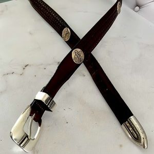 Onyx by Brighton Size 40 Leather Belt Golf Color Brown